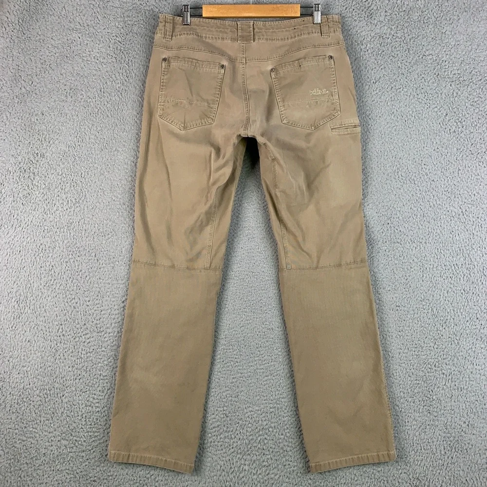 Kuhl Kanvus Jean Men's 34x32 Khaki Tan Outdoor Hiking Canvas Stretch Work Pants
